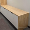 Blonde & White 5 Door Credenza Cabinet